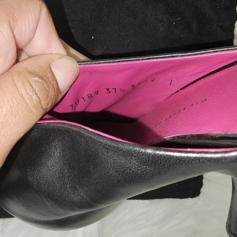 GIUSEPPE Zanotti Design black Mules heels sz 37.5 - Picture 8 of 10